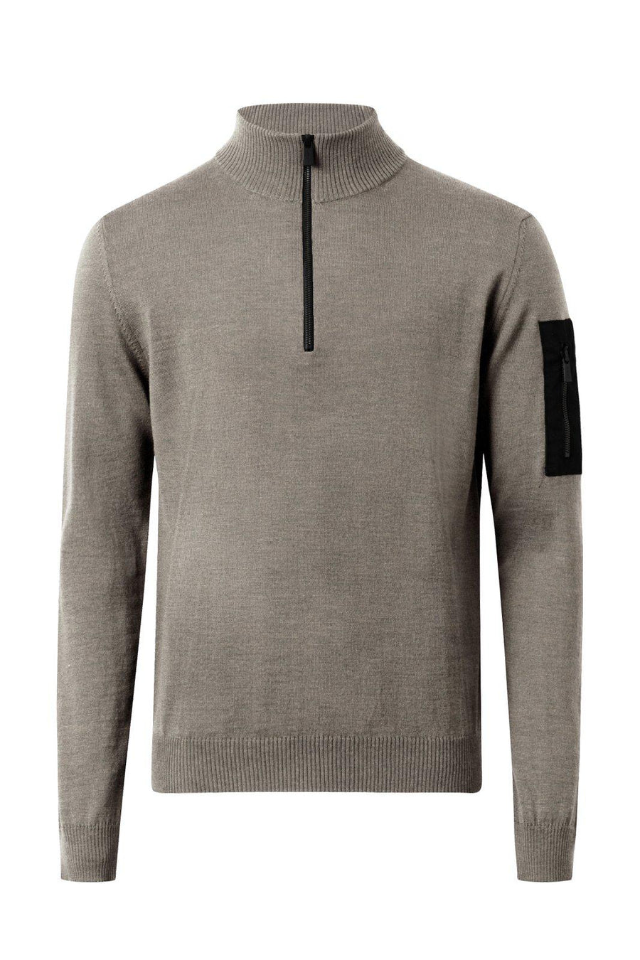 LUCCA MERINO HALF ZIP MOREL